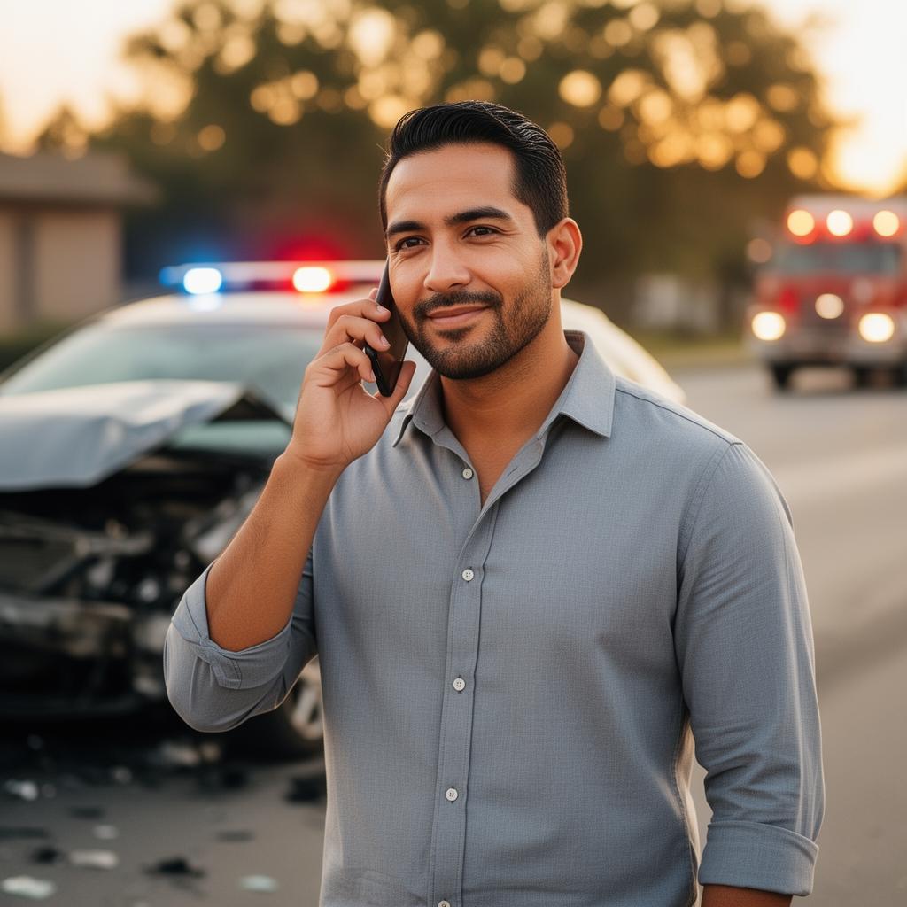 Person getting accident help support over the phone